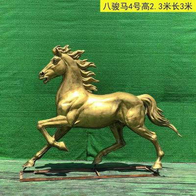 奔馬雕塑，玻璃鋼仿銅馬兒雕塑