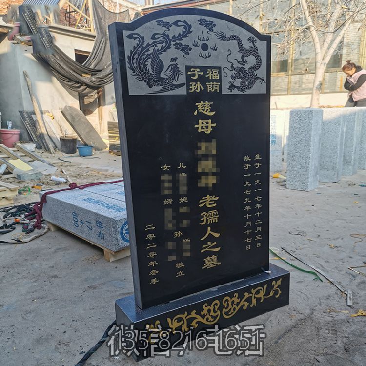簡(jiǎn)約刻字大理石墓碑石雕