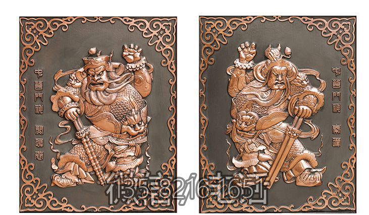 紫銅鍛造銅浮雕門(mén)神