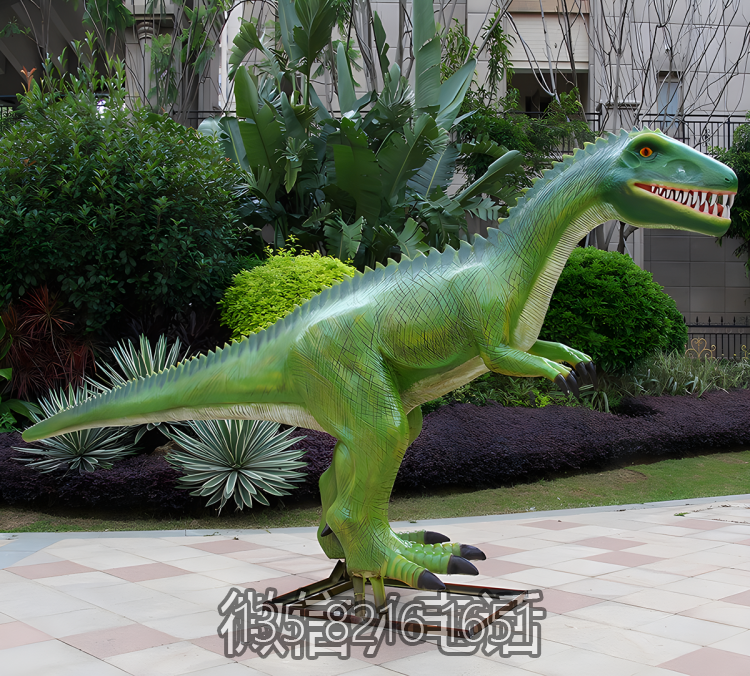 玻璃鋼仿真動(dòng)物擺件公園戶外裝飾景觀恐龍雕塑