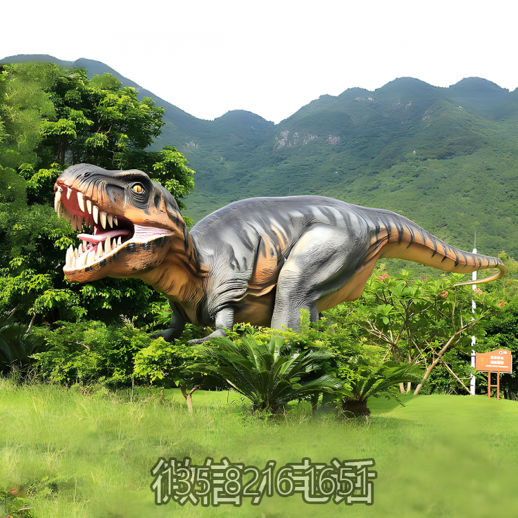 森林公園擺件大型侏羅紀(jì)主題動物玻璃鋼仿真恐龍雕塑