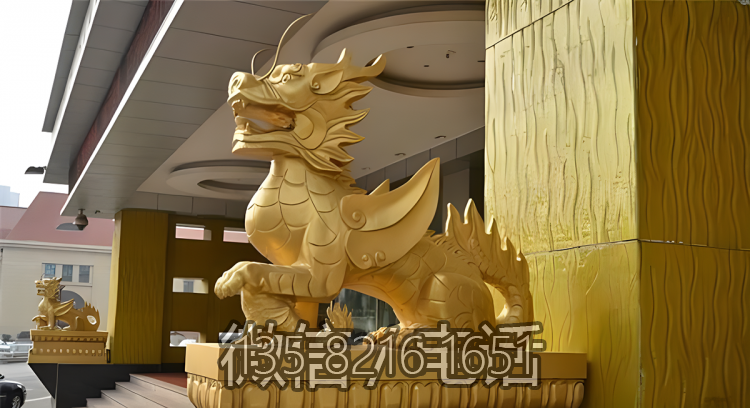 酒店門口大型動(dòng)物景觀裝飾招財(cái)鎮(zhèn)宅麒麟雕塑