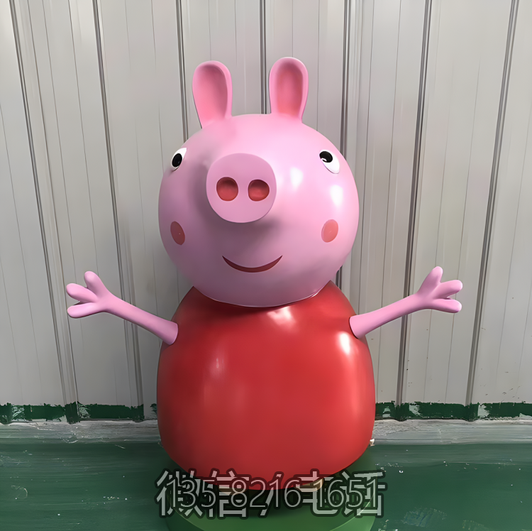 幼兒園擺件玻璃鋼樹(shù)脂卡通小豬佩奇雕塑
