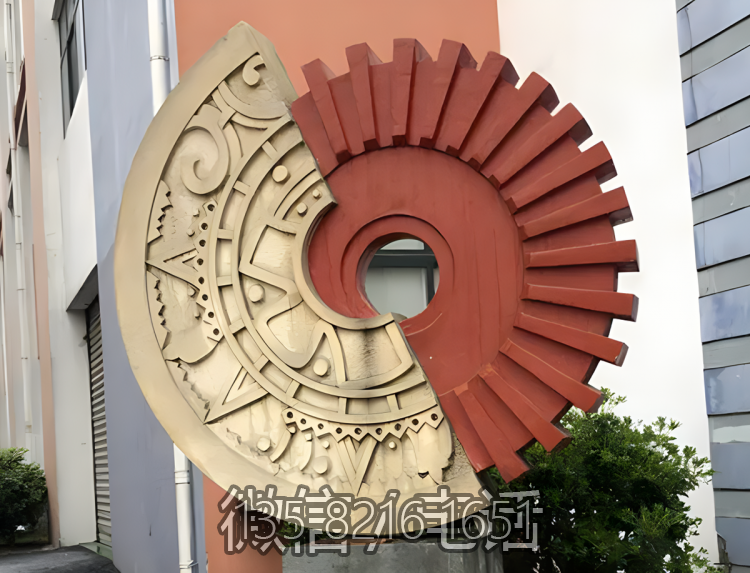 抽象不銹鋼齒輪造型景觀(guān)雕塑