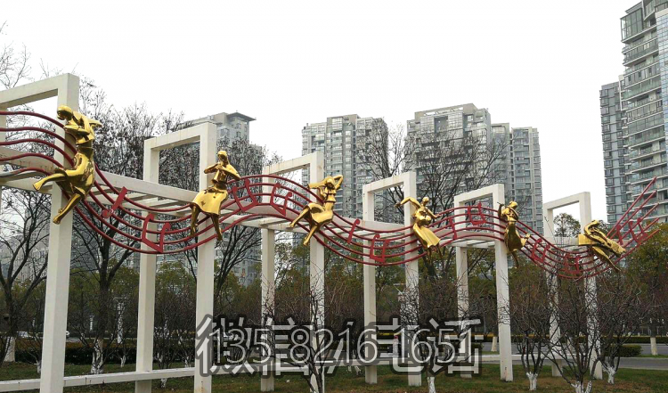 春天的樂(lè)章，不銹鋼抽象音樂(lè)人物雕塑