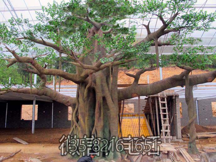 玻璃鋼、泡沫、水泥，仿真大樹雕塑
