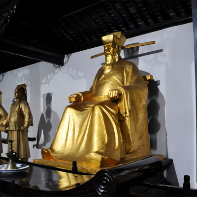 玻璃鋼仿銅古代名人定制戶外廣場裝飾品落地?cái)[件包拯雕塑