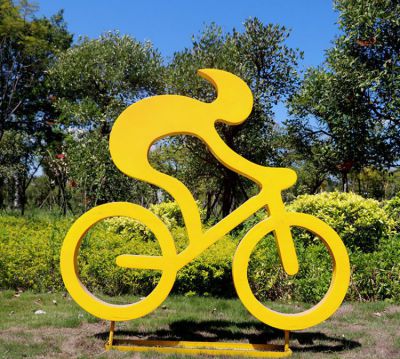 公園體育館大型剪影自行車(chē)運(yùn)動(dòng)人物玻璃鋼雕塑