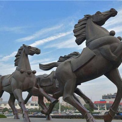 廣場(chǎng)馬群銅雕