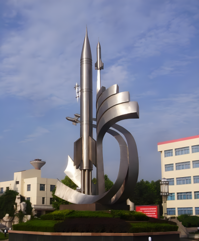 火箭、飛機(jī)，科技之星不銹鋼景觀雕塑