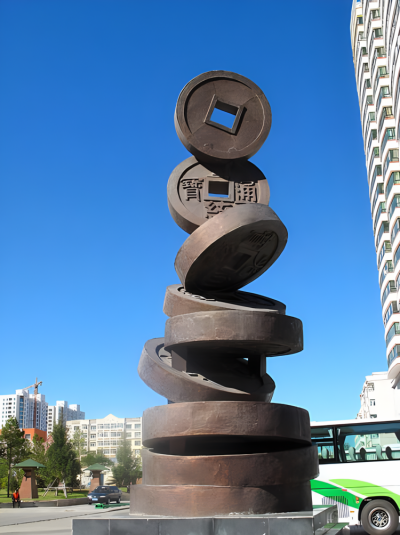 古錢(qián)幣銅雕