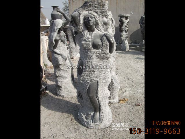 非洲感覺(jué)的黑色西方美女雕像雕塑