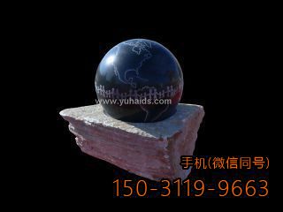 單層紅色、黑色大理石風水球