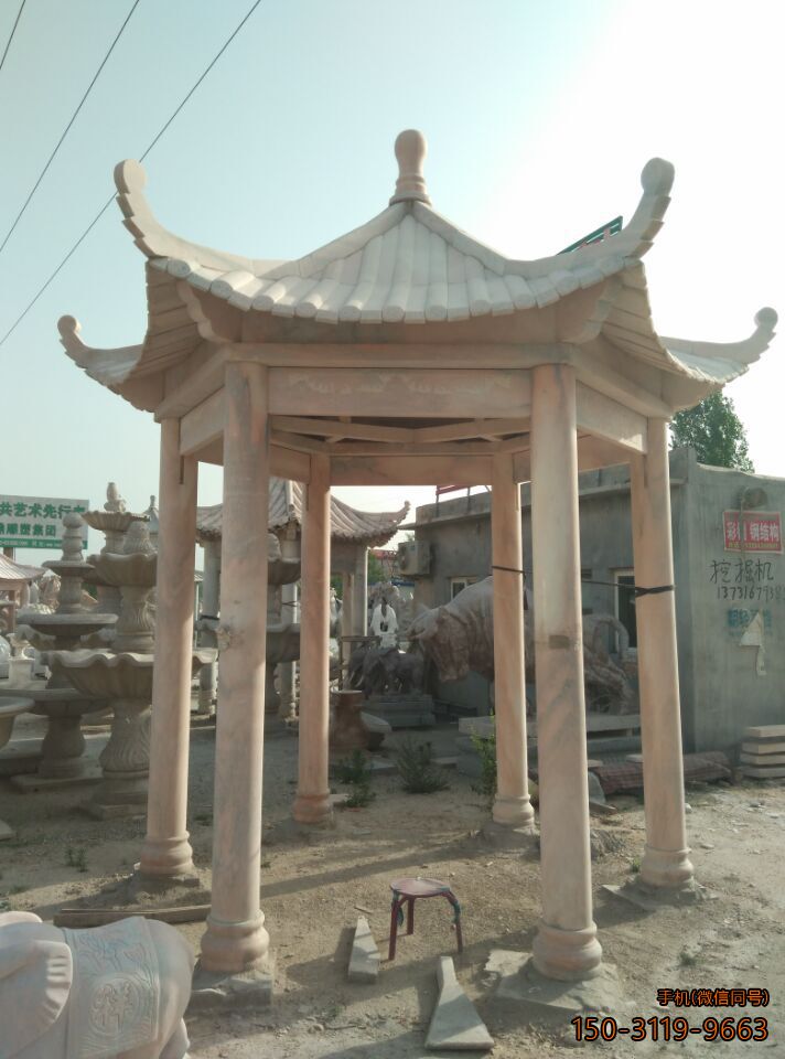 晚霞紅單層、單檐、加厚、六角涼亭